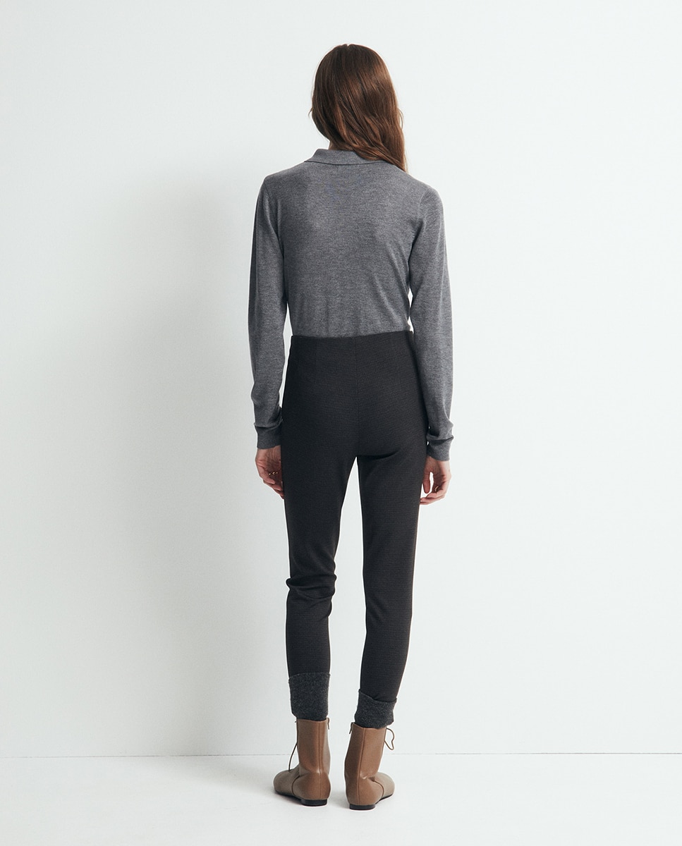 Leggings com Fechos de Correr Castanho-4