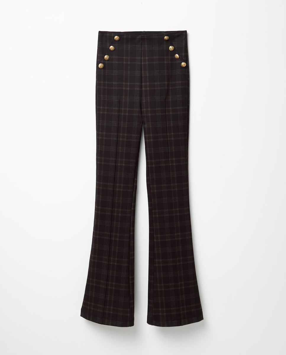 Imagem 0 de Leggings à Boca de Sino com Botões