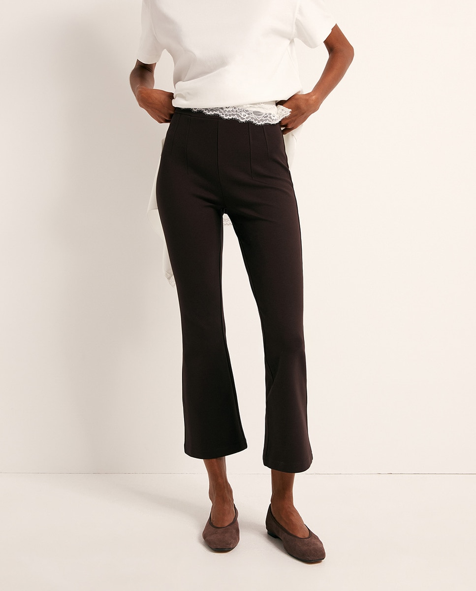 Leggings Cropped Flare Chocolate-2