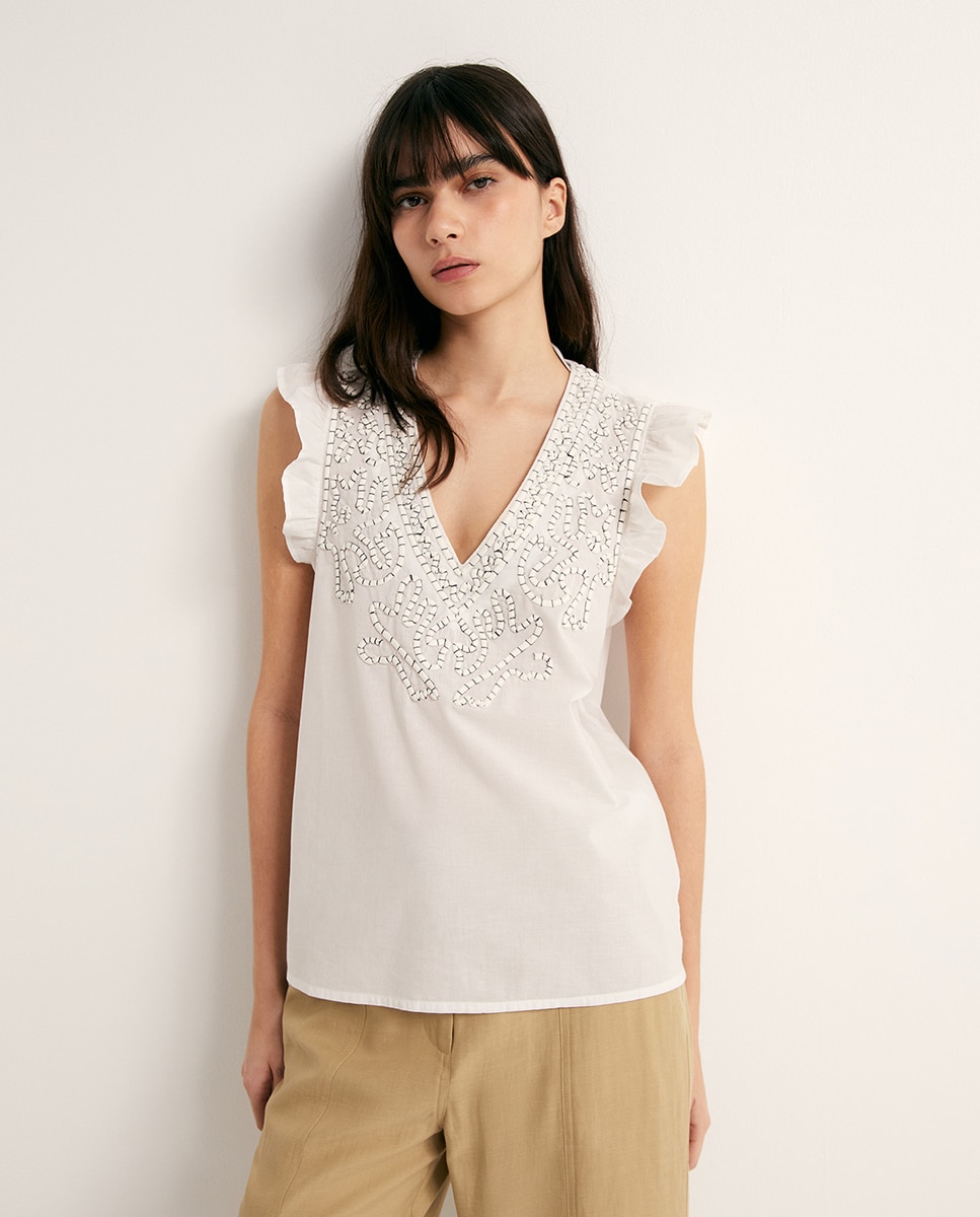 Imagem 0 de Top com peitilho bordado