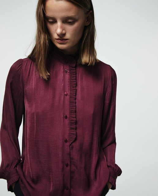 Imagen 0 de Blusa volante fruncido