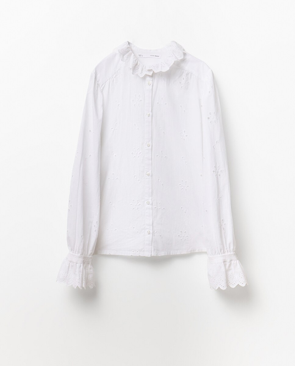 Blusa Schiffly com Folho Branco-5