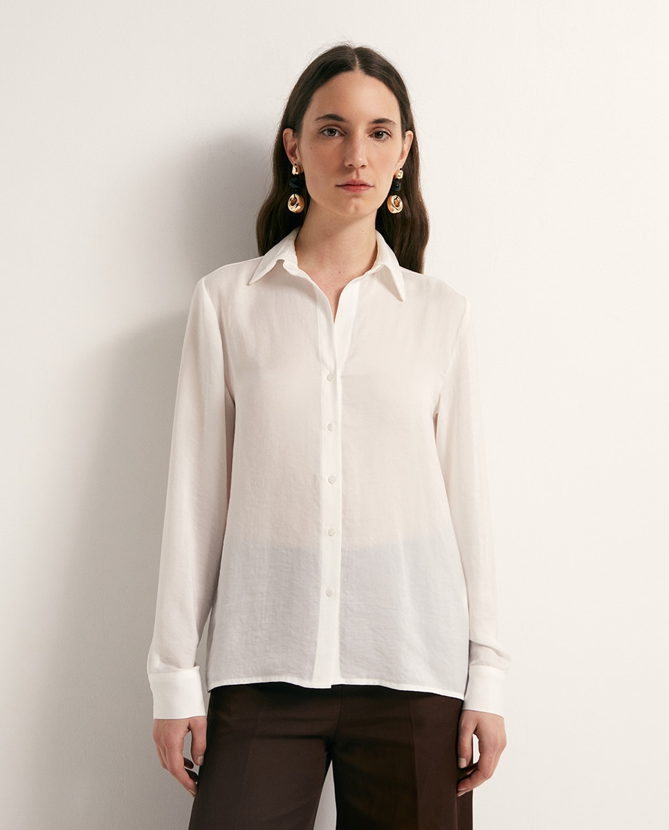 Sfera - Camisa satinada lisa.