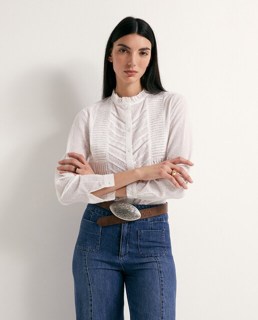 Imagen 0 de Camisa plumeti puntilla