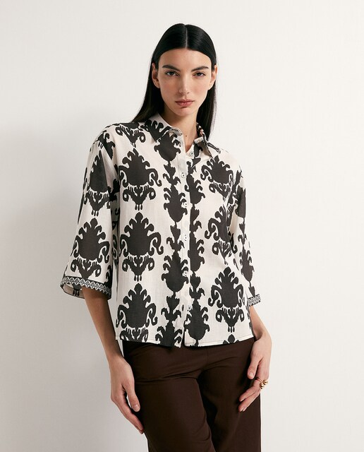 Imagem 0 de Camisa de Linho Estampada