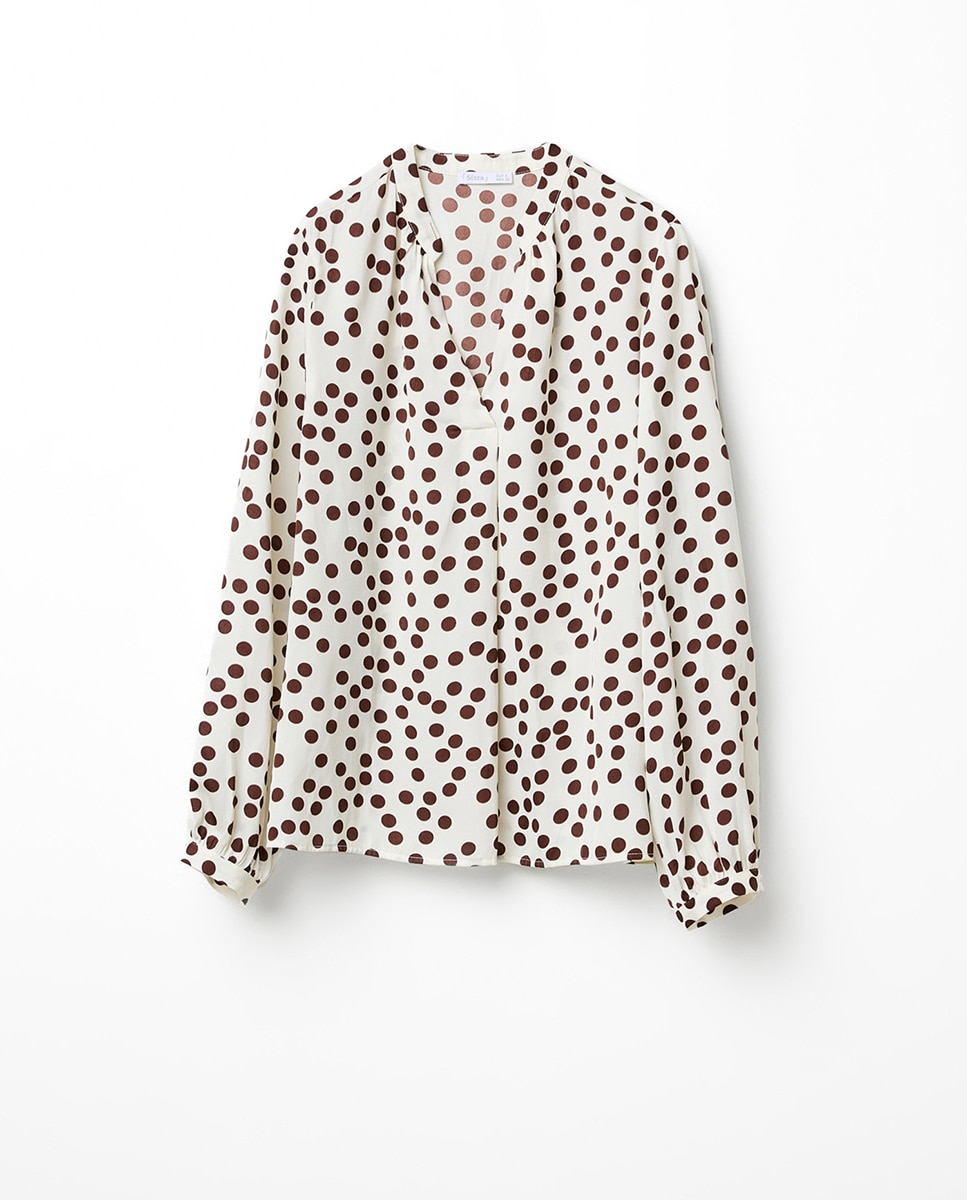 Blusa fluida estampada Chocolate-6