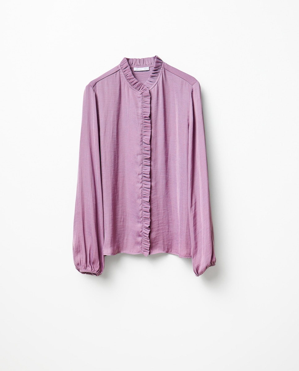 Blusa volante fruncido - Sfera - 282 Malva 282 Malva-5