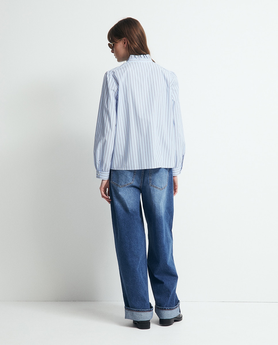 Blusa de Popelina 410 Azul Claro-5