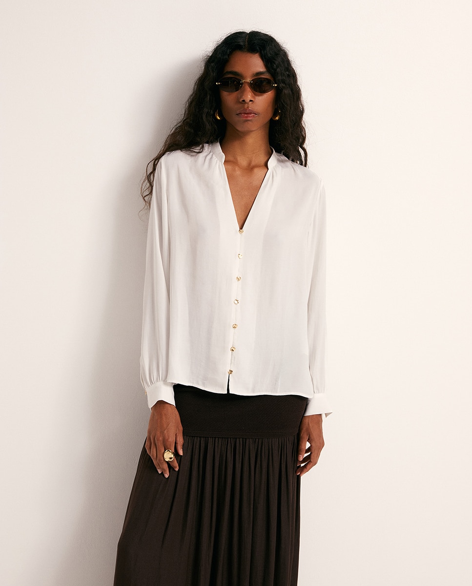 Blusa fluida - Sfera - Blanco Blanco-1