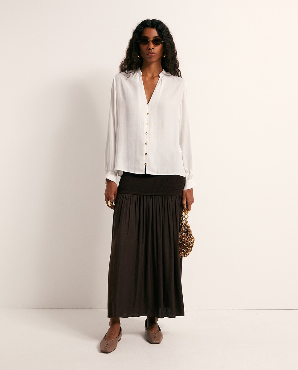 Blusa fluida - Sfera - Blanco Blanco-2