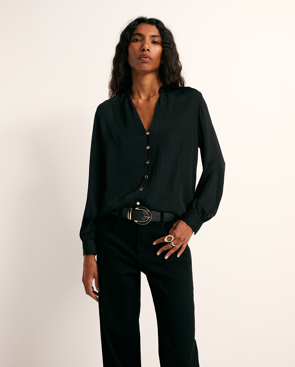 Blusa fluida - Sfera - Negro Negro-1