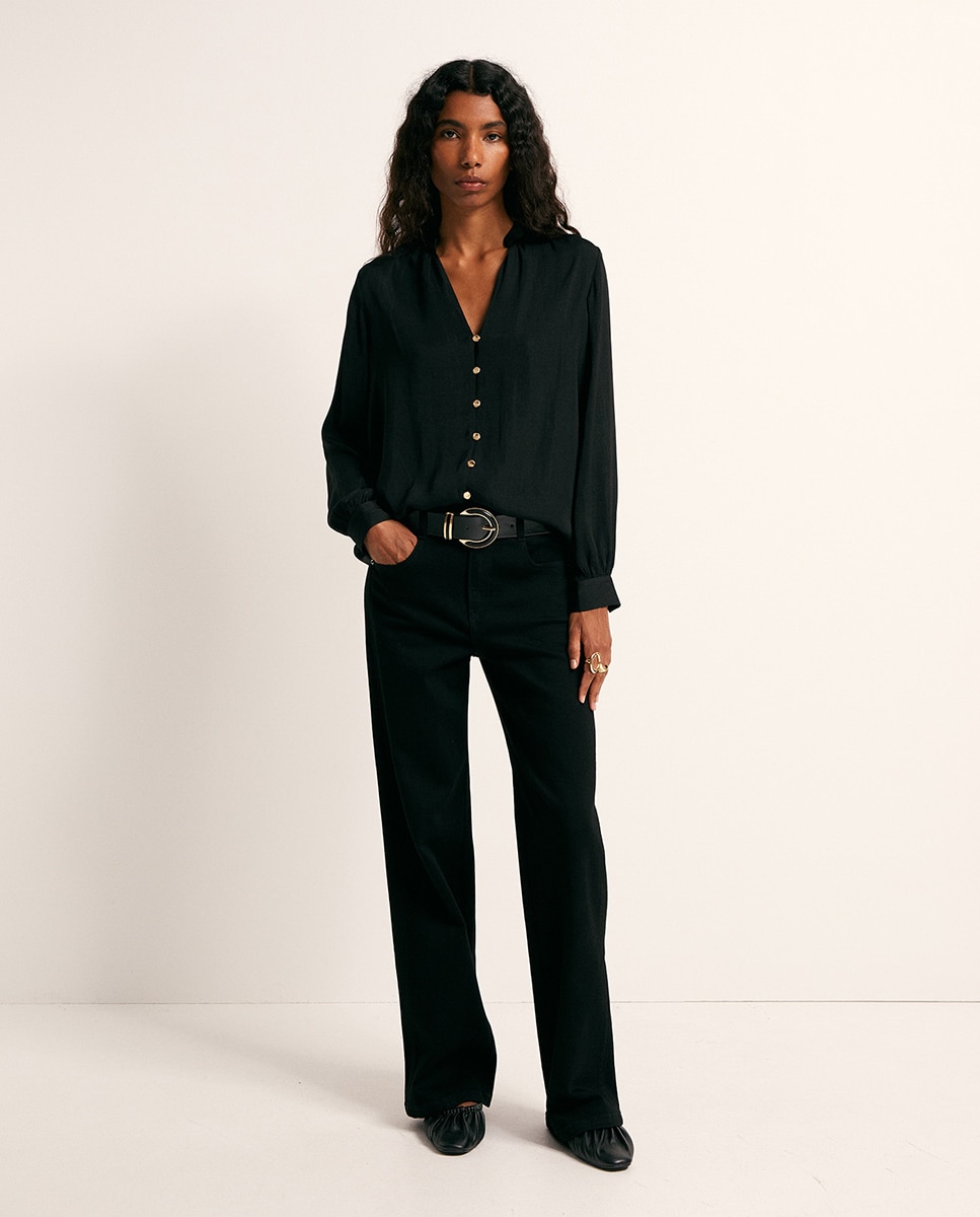 Blusa fluida - Sfera - Negro Negro-2