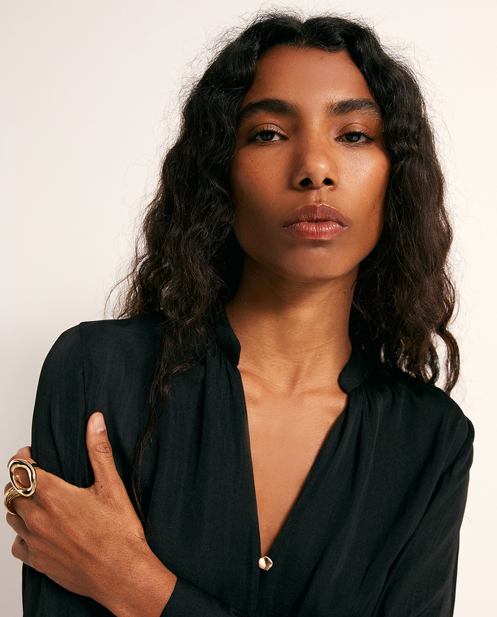 Blusa fluida - Sfera - Negro Negro-3