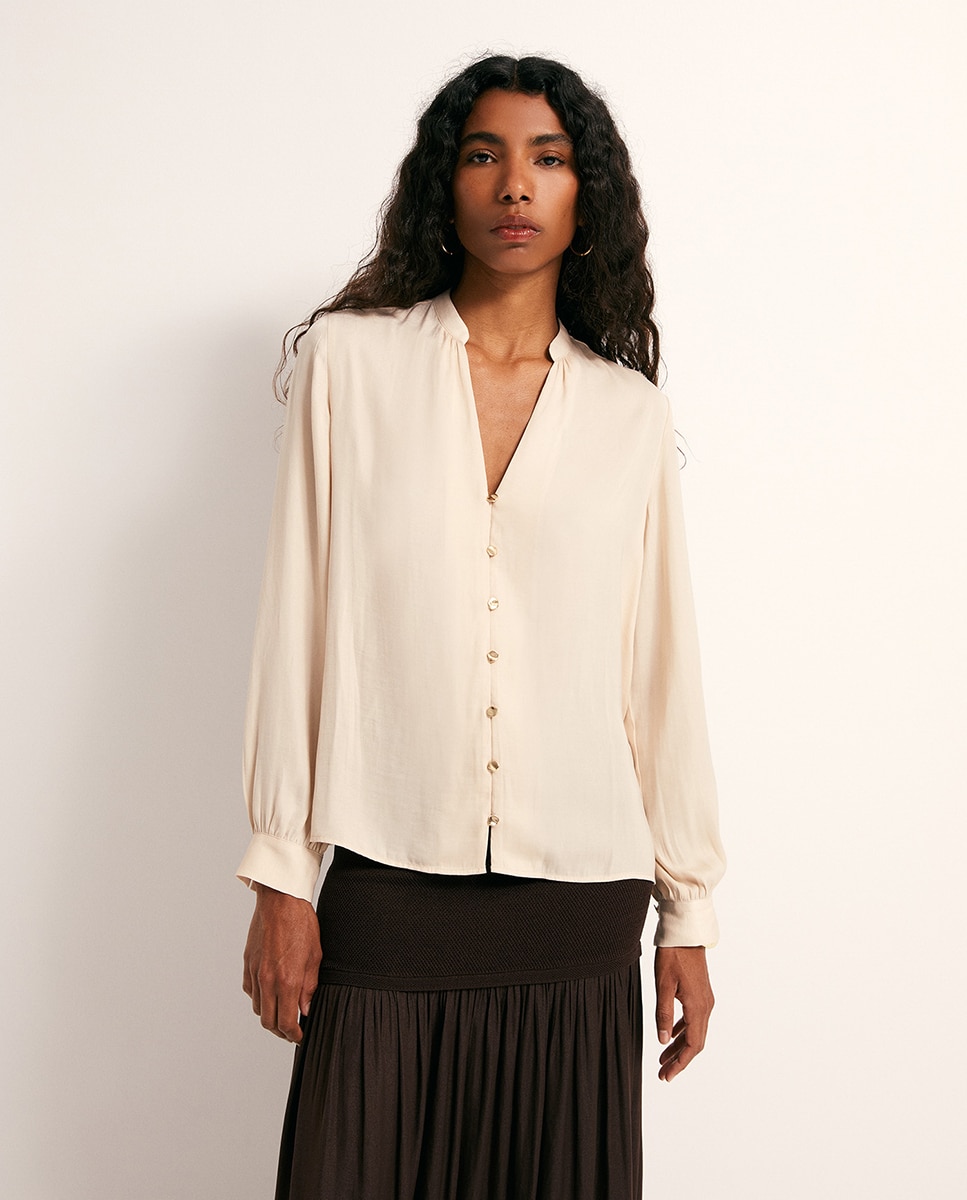 Blusa fluida - Sfera - Beige Beige-1