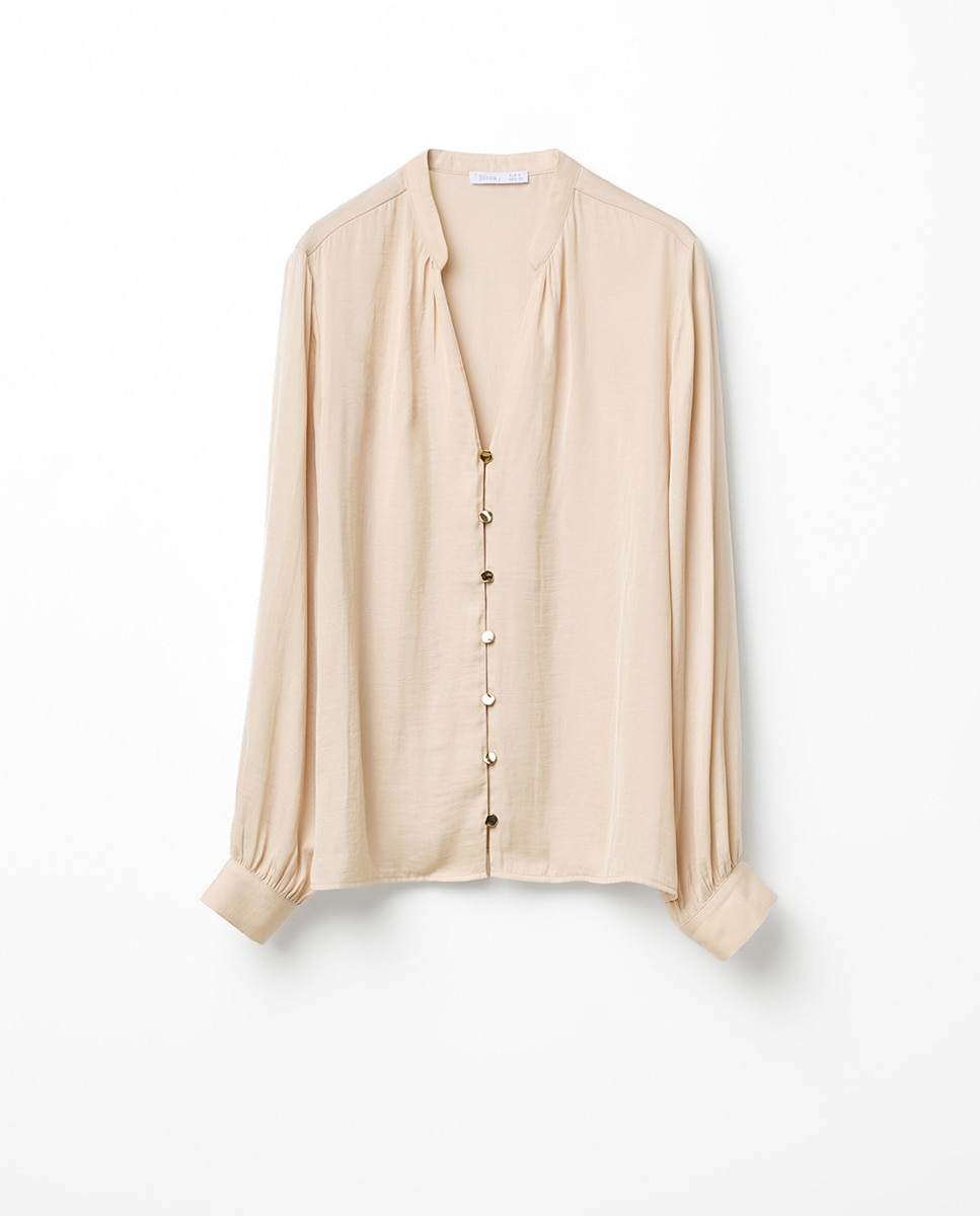 Blusa fluida - Sfera - Beige Beige-6