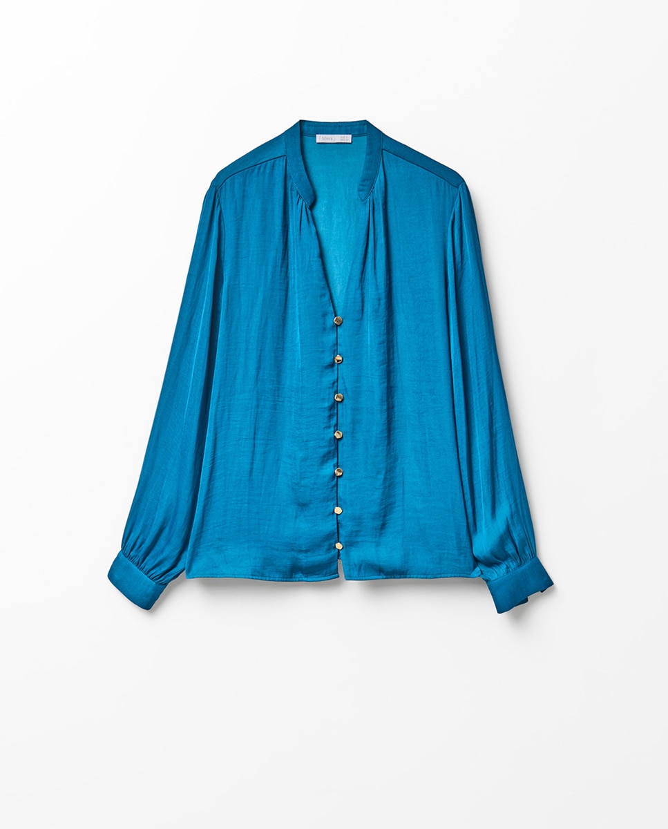Blusa fluida - Sfera - 430 Azul oscuro 430 Azul oscuro-6
