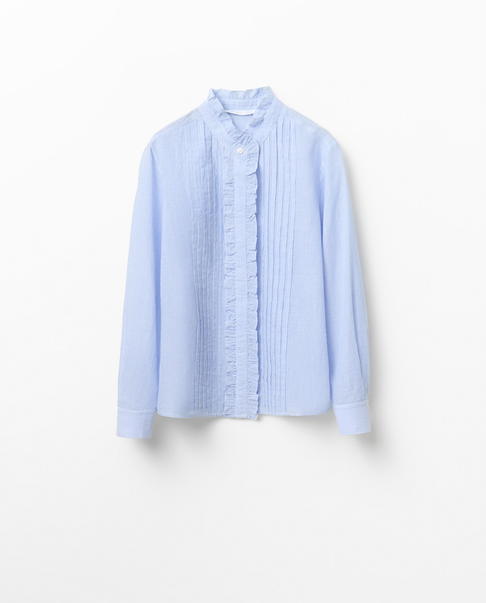 Blusa com Folho no Peitilho 400 Azul-6