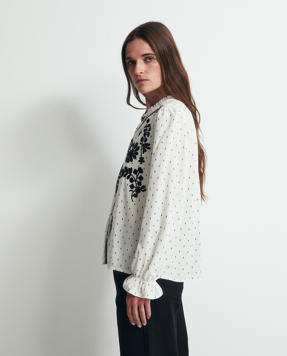 Blusa bordada Branco-4