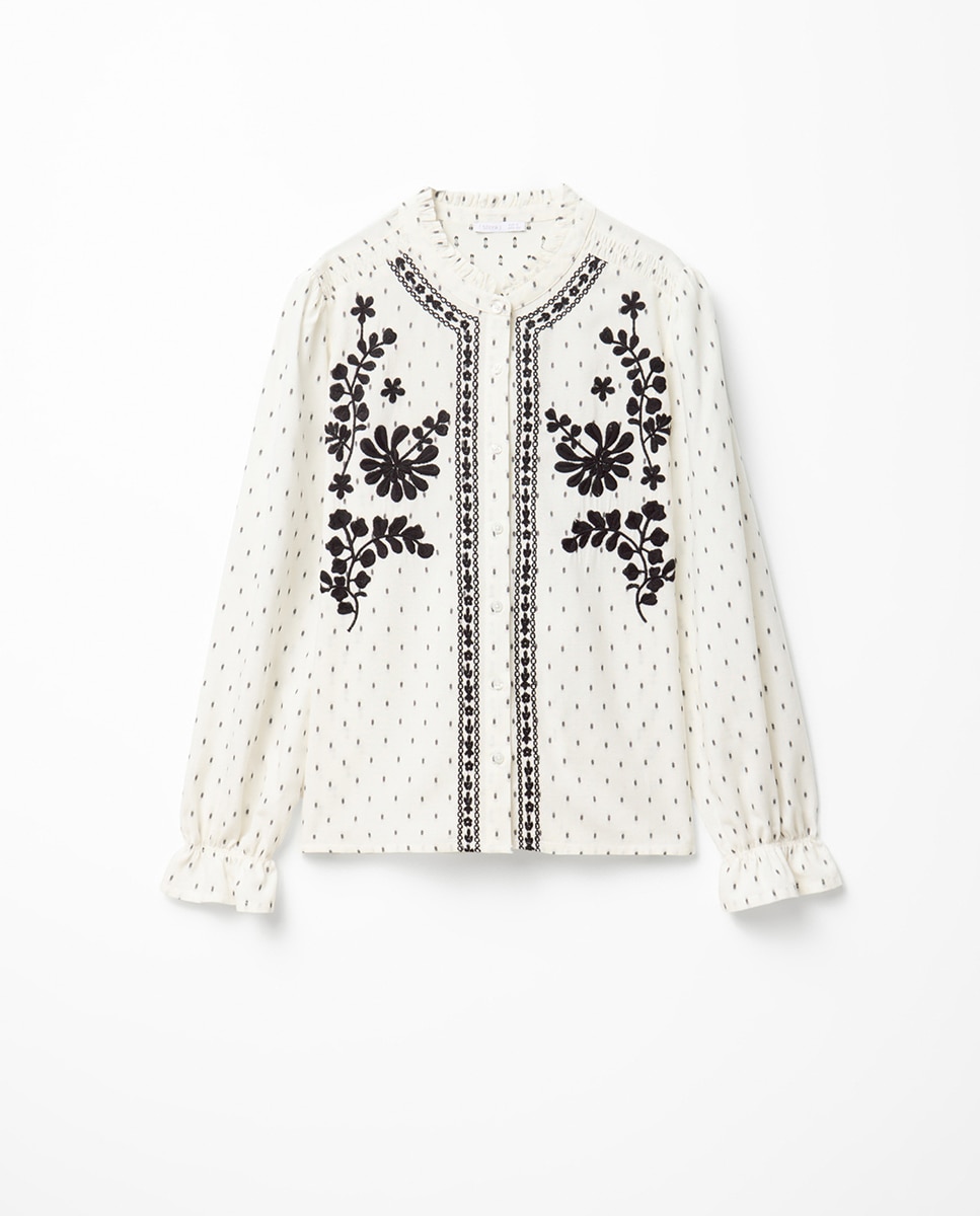 Blusa bordada Branco-6