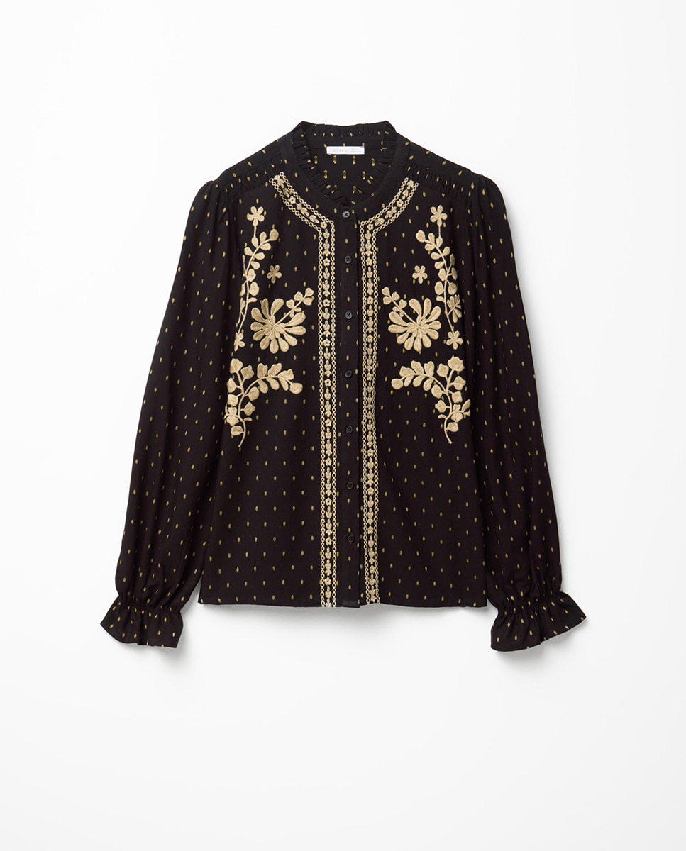 Blusa bordada Preto-6
