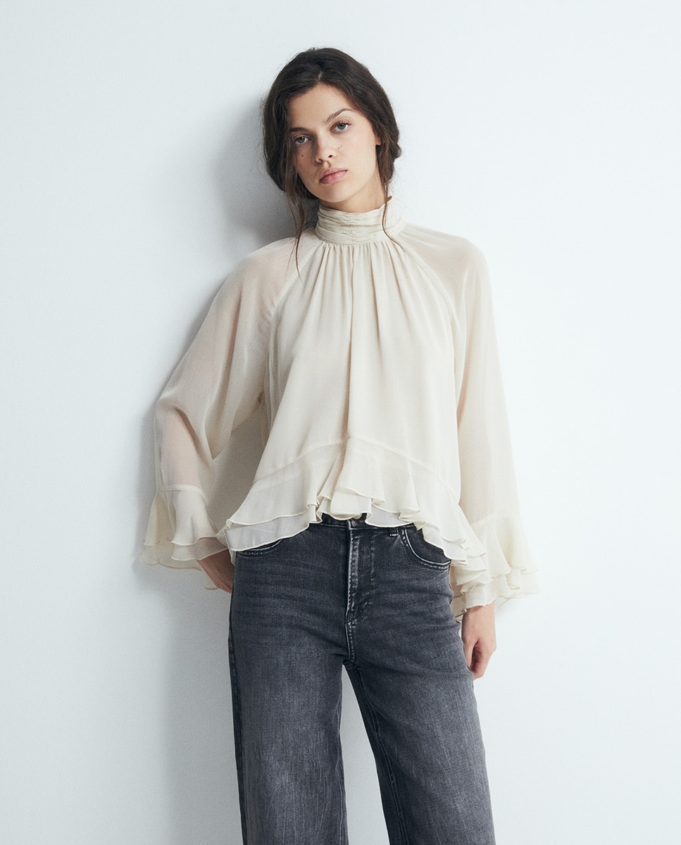 Blusa volantes - Sfera - 120 Crudo 120 Crudo-1