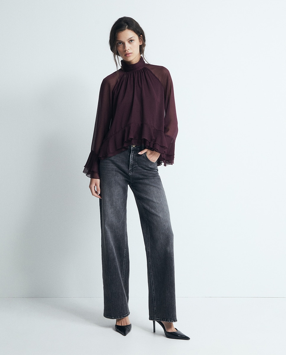 Blusa volantes - Sfera - Ciruela Ciruela-2