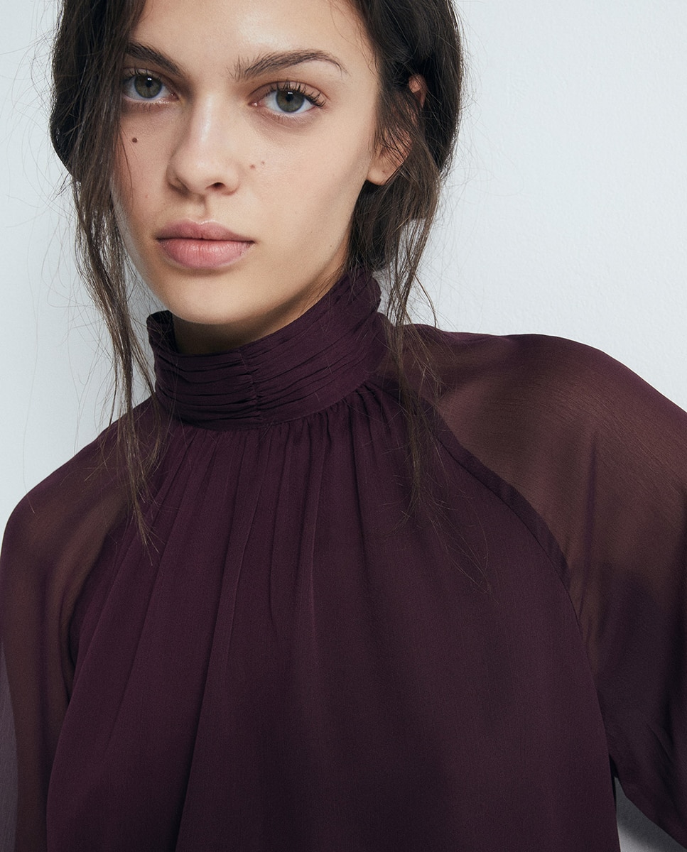 Blusa volantes - Sfera - Ciruela Ciruela-3