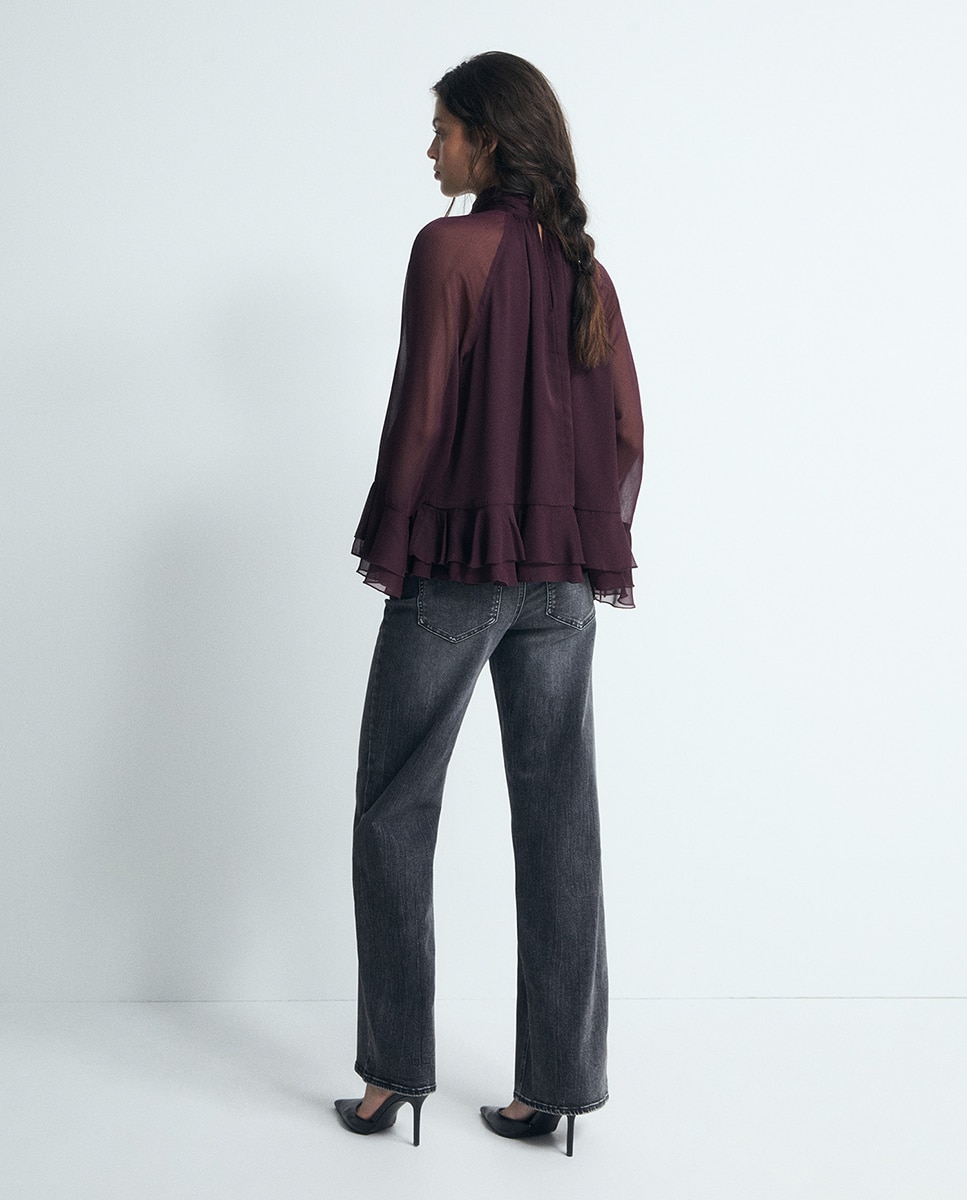 Blusa volantes - Sfera - Ciruela Ciruela-4