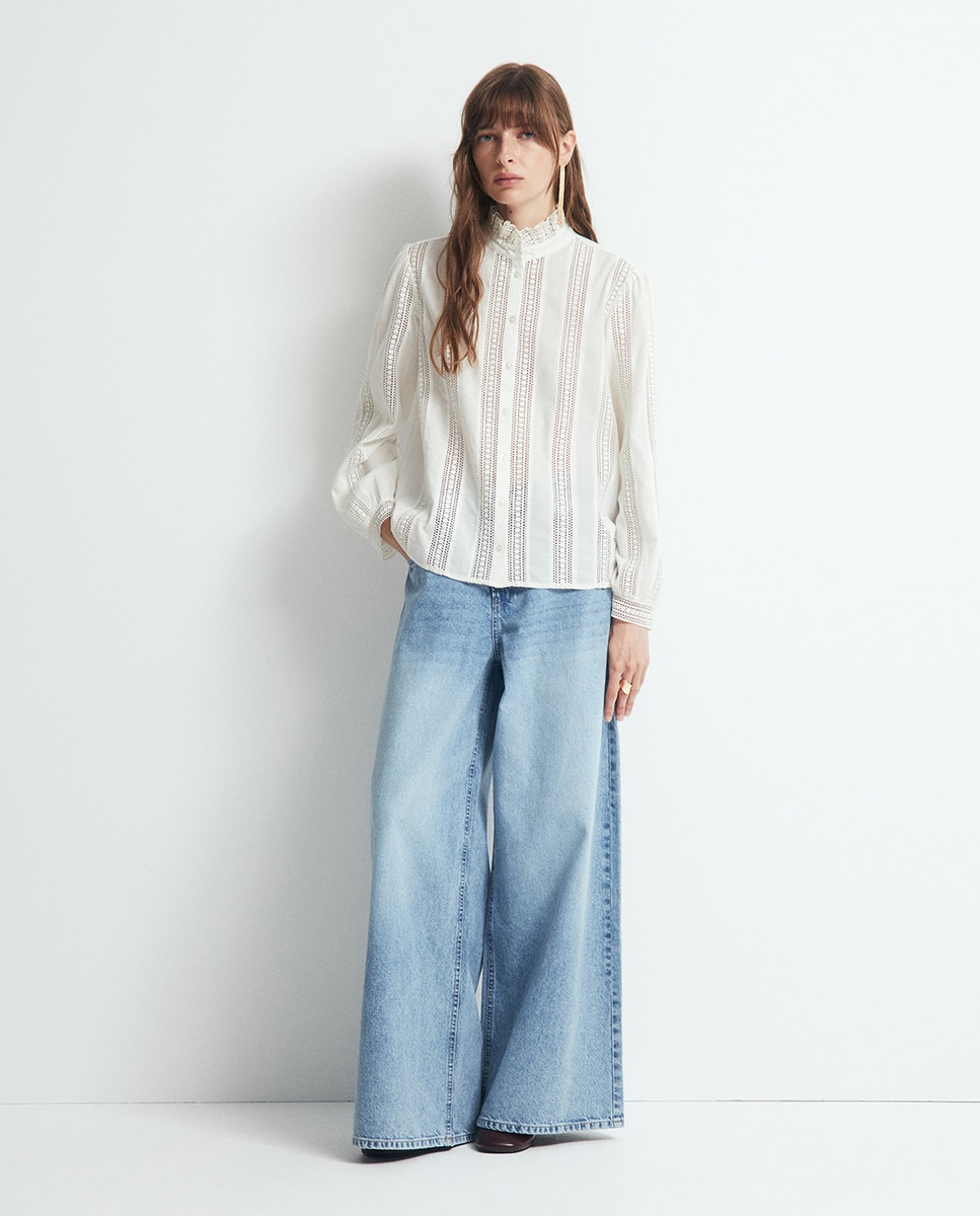 Blusa Romântica com Renda Branco-2
