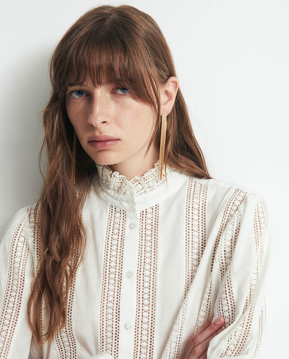 Blusa Romântica com Renda Branco-3