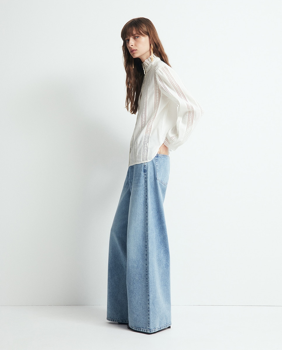 Blusa Romântica com Renda Branco-4