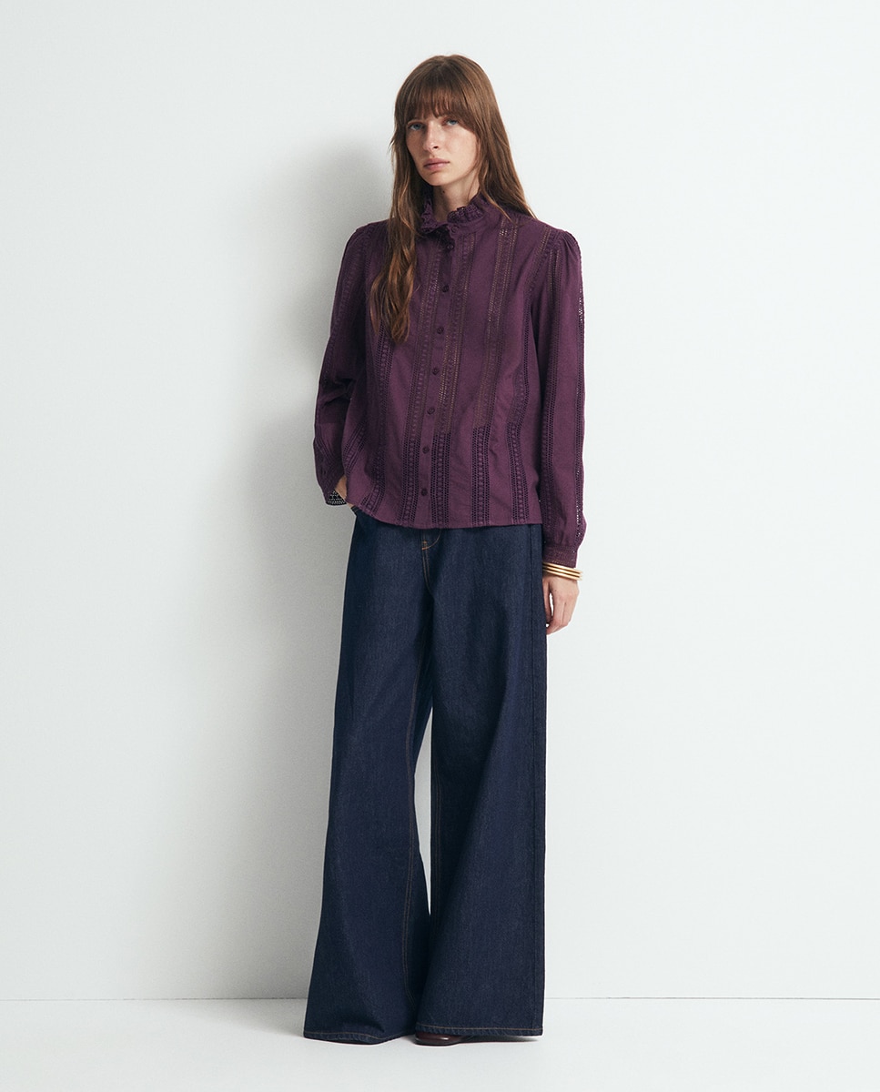 Blusa Romântica com Renda 291 Beringela-2
