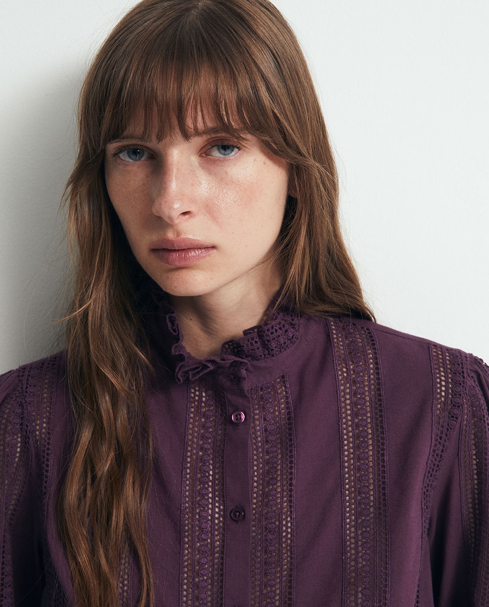 Blusa Romântica com Renda 291 Beringela-3