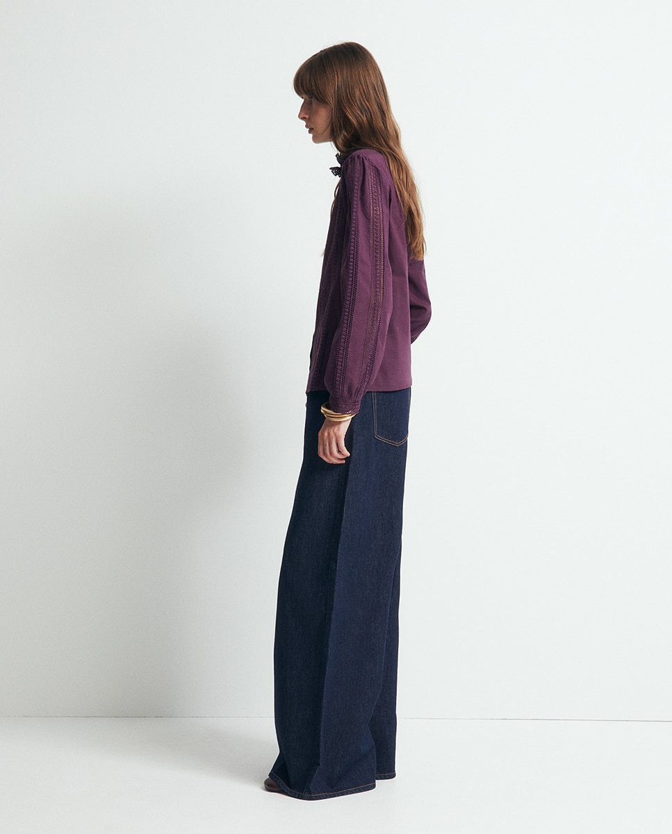 Blusa Romântica com Renda 291 Beringela-4