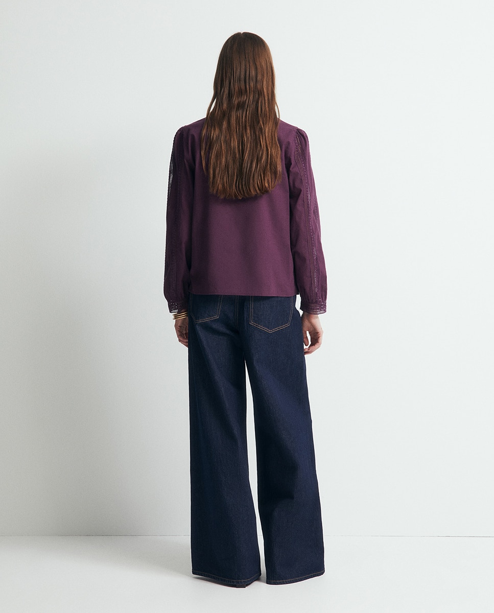 Blusa Romântica com Renda 291 Beringela-5