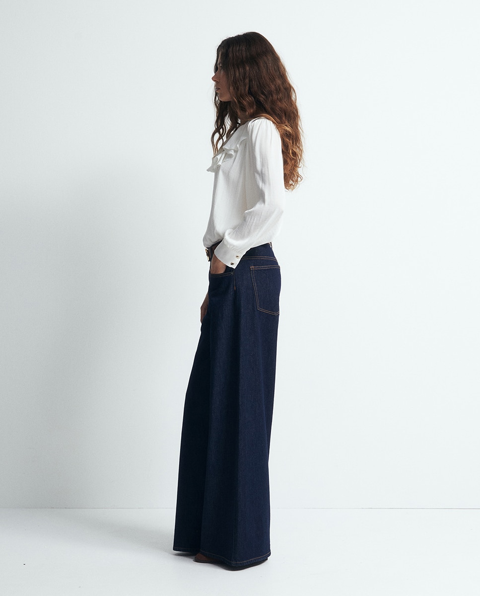 Blusa volante escote - Sfera - Blanco Blanco-4