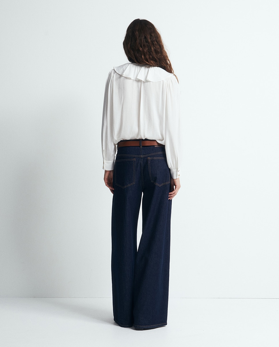 Blusa volante escote - Sfera - Blanco Blanco-5