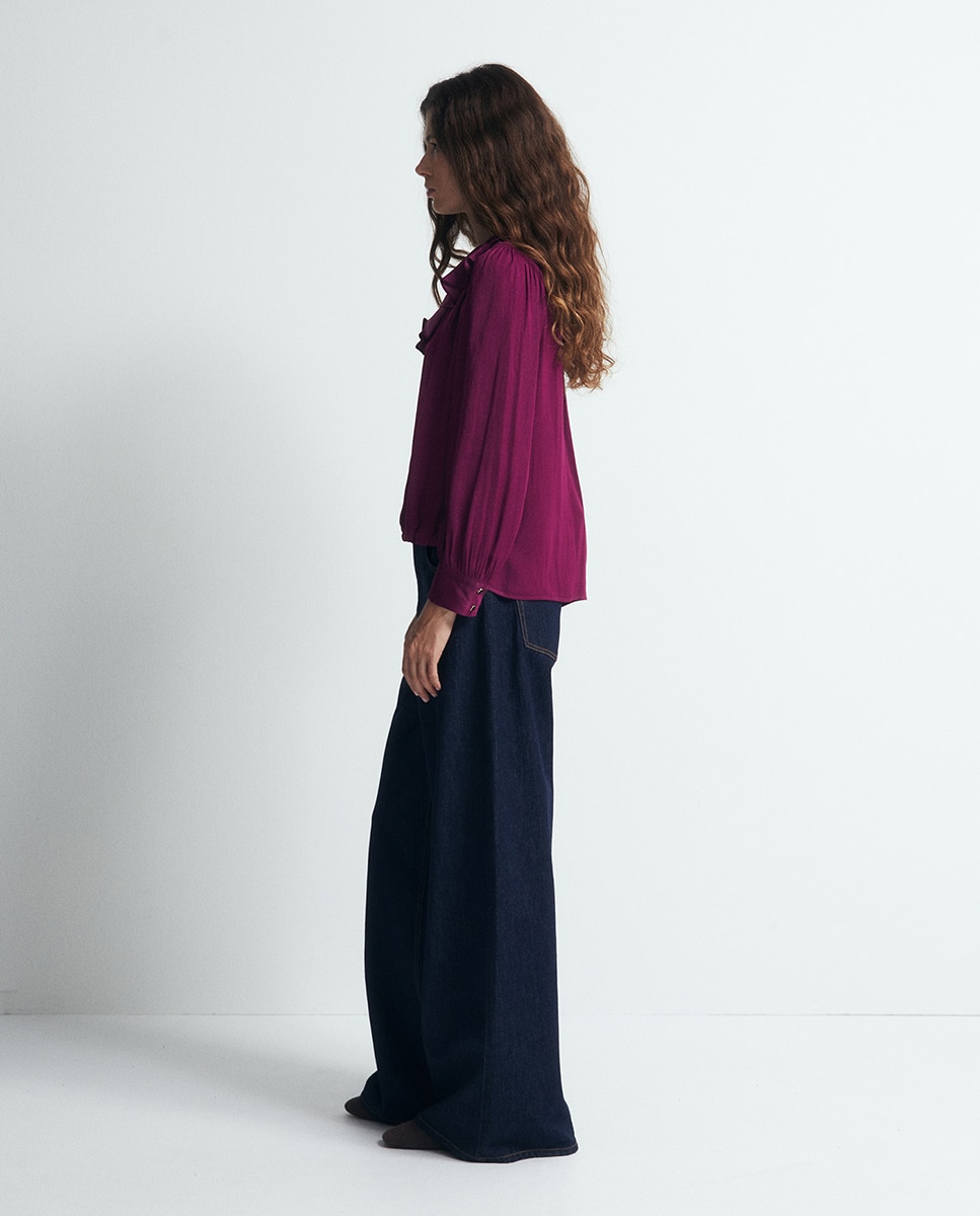 Blusa volante escote - Sfera - Burdeos Burdeos-4