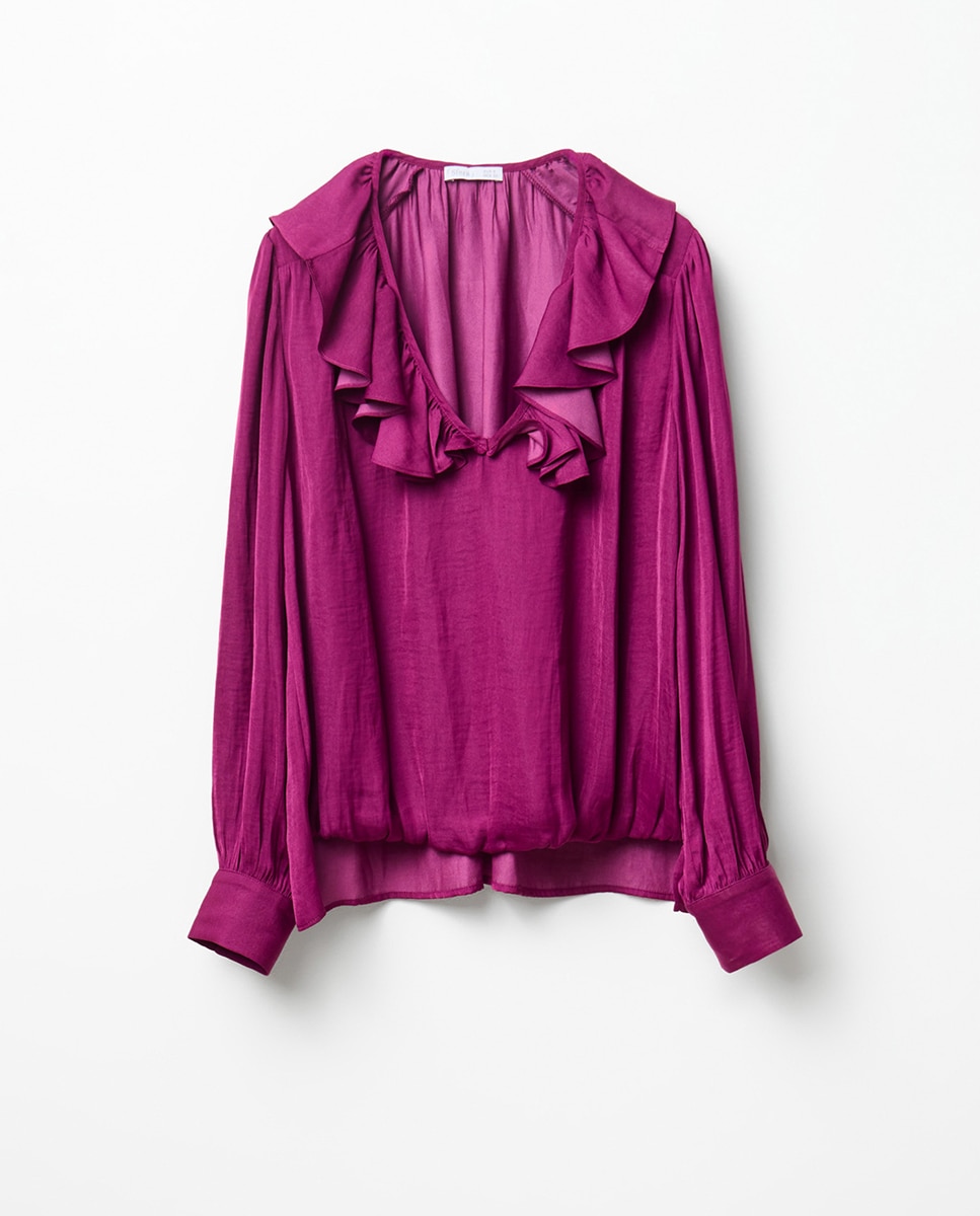 Blusa volante escote - Sfera - Burdeos Burdeos-6