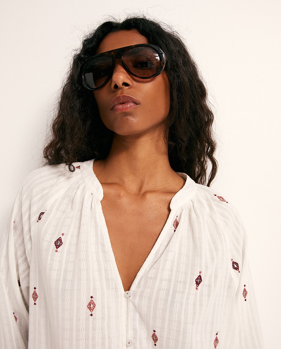 Blusa de Manga Raglã com Botões 200 Rosa-3