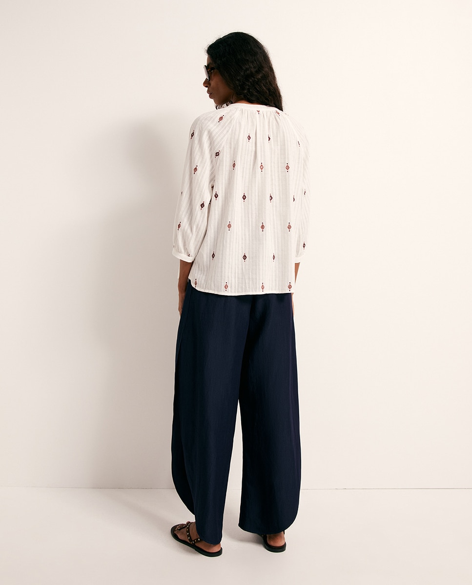 Blusa de Manga Raglã com Botões 200 Rosa-5