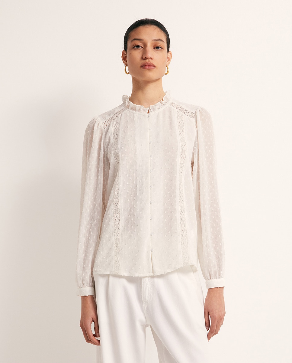 Blusa com Plumetti e Fitas Branco-2