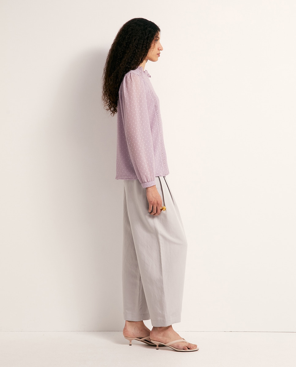 Blusa com Plumetti e Fitas 282 Malva-3