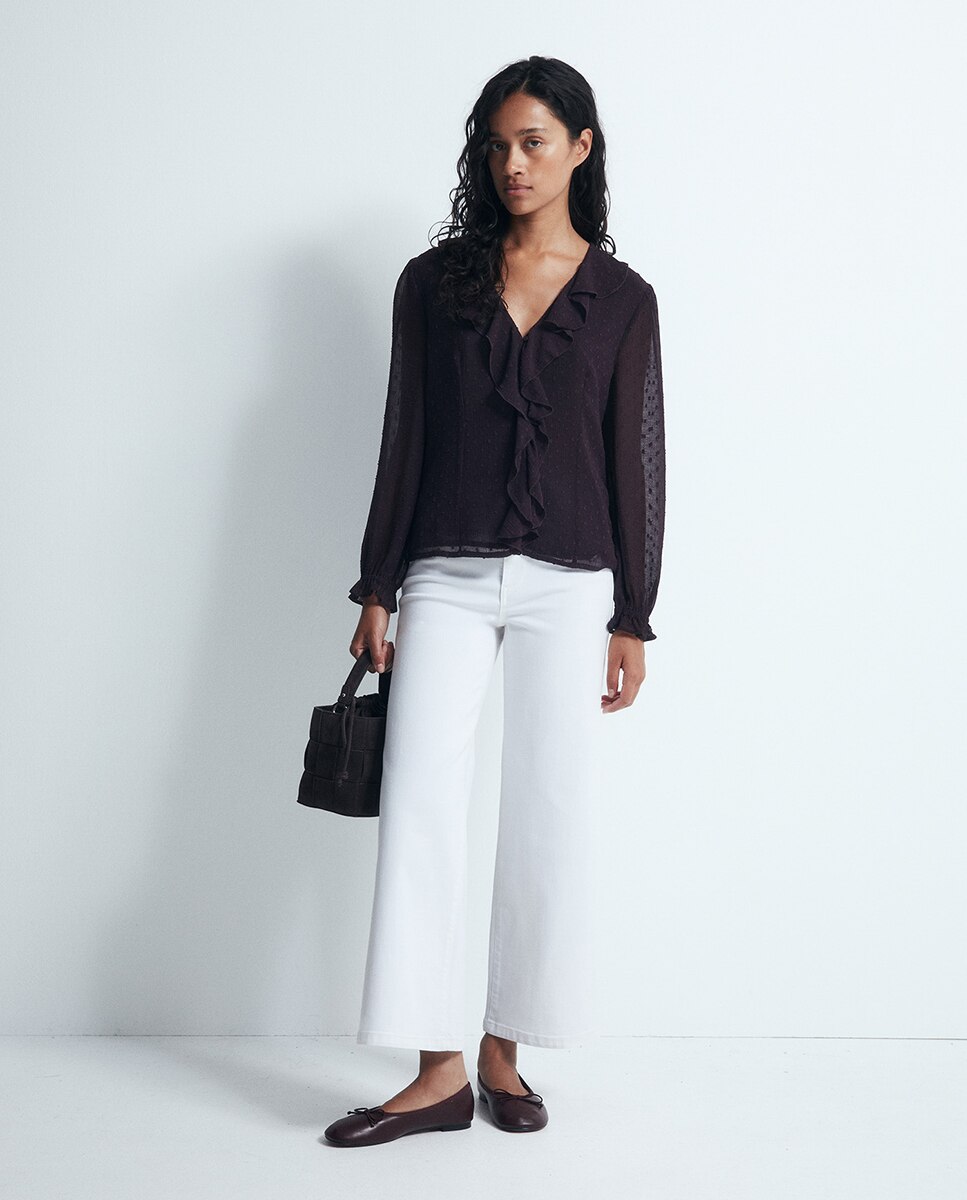 Blusa de Plumetti com Folho 291 Beringela-2