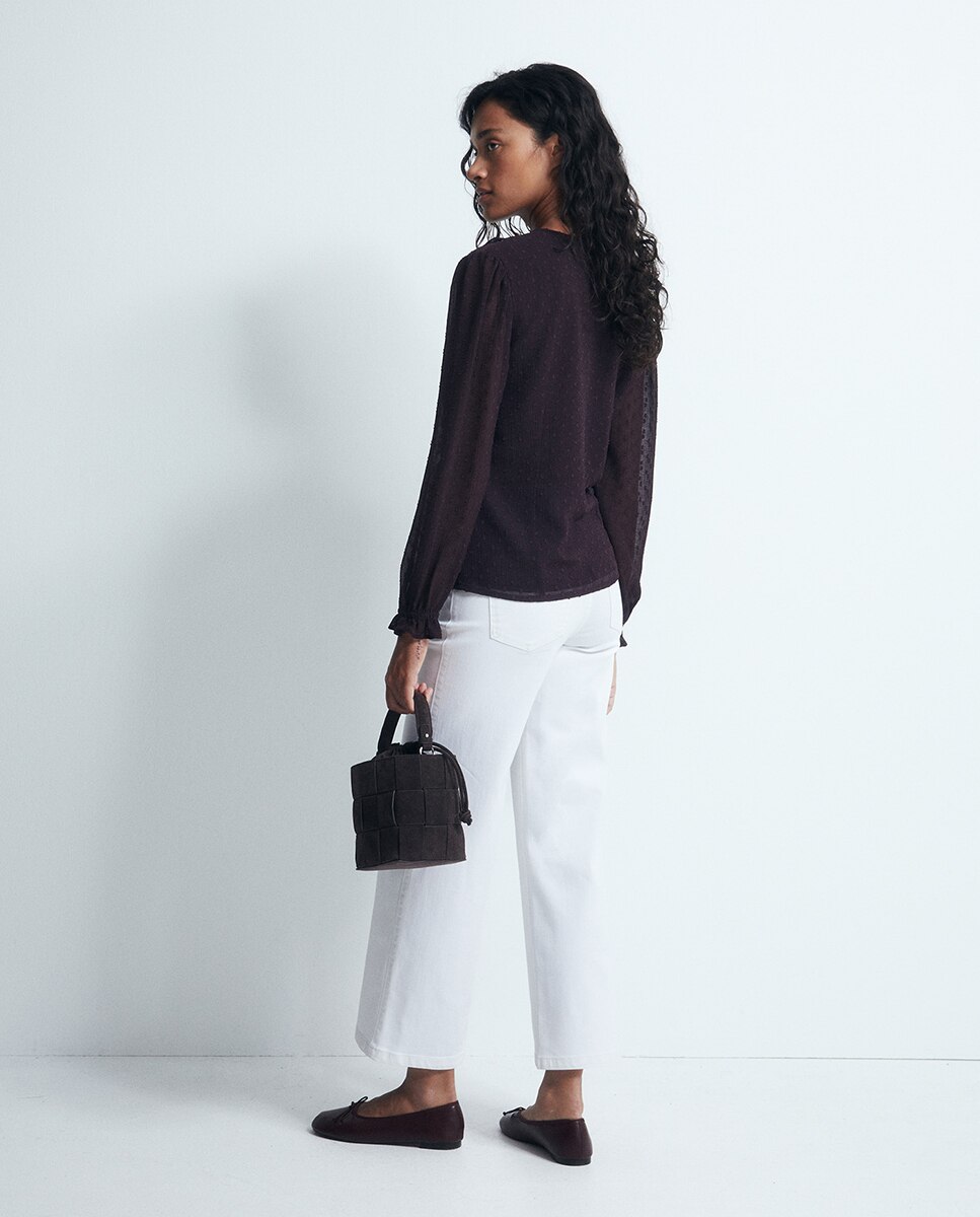 Blusa de Plumetti com Folho 291 Beringela-4