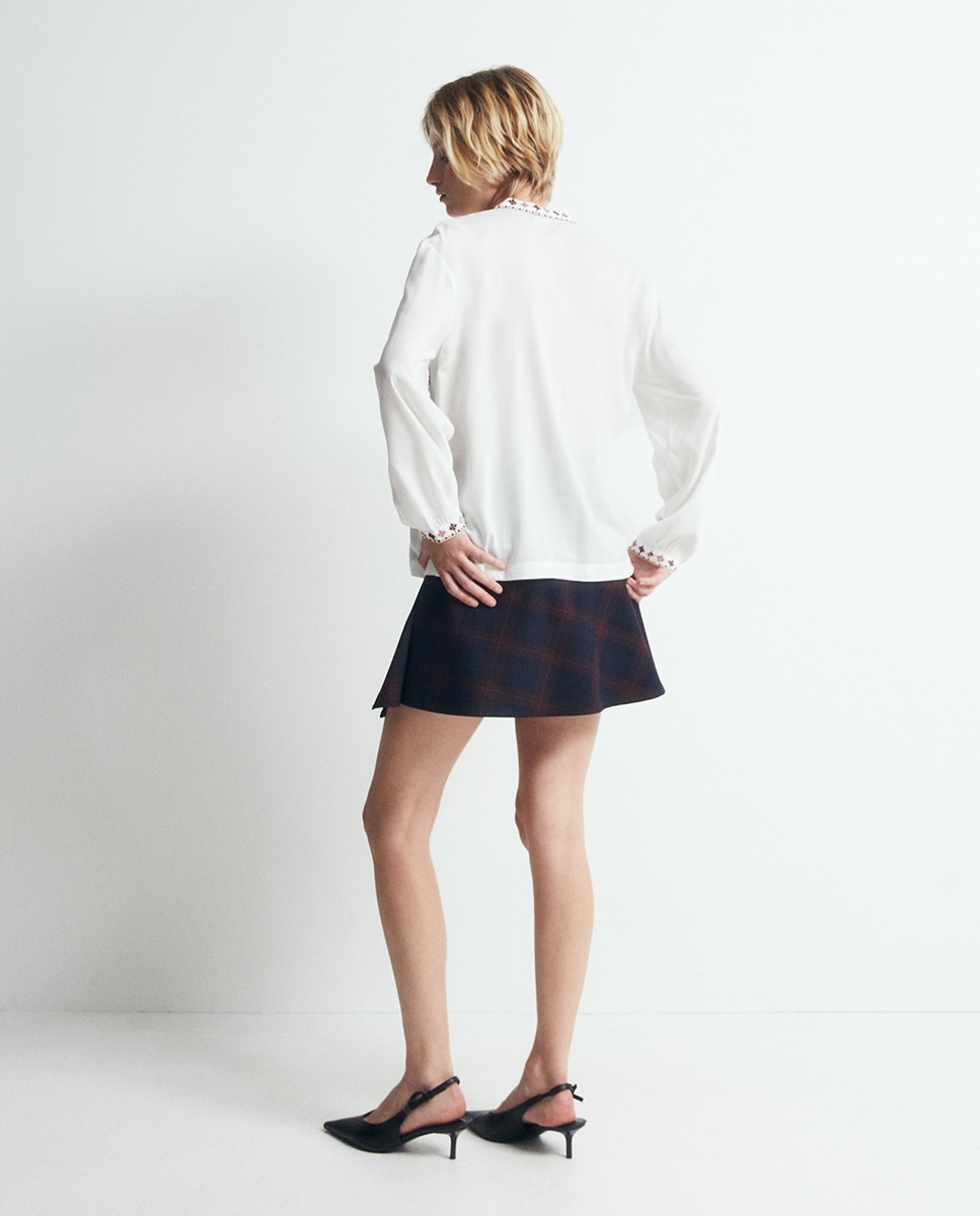 Blusa bordada étnica - Sfera - 400 Azul 400 Azul-5