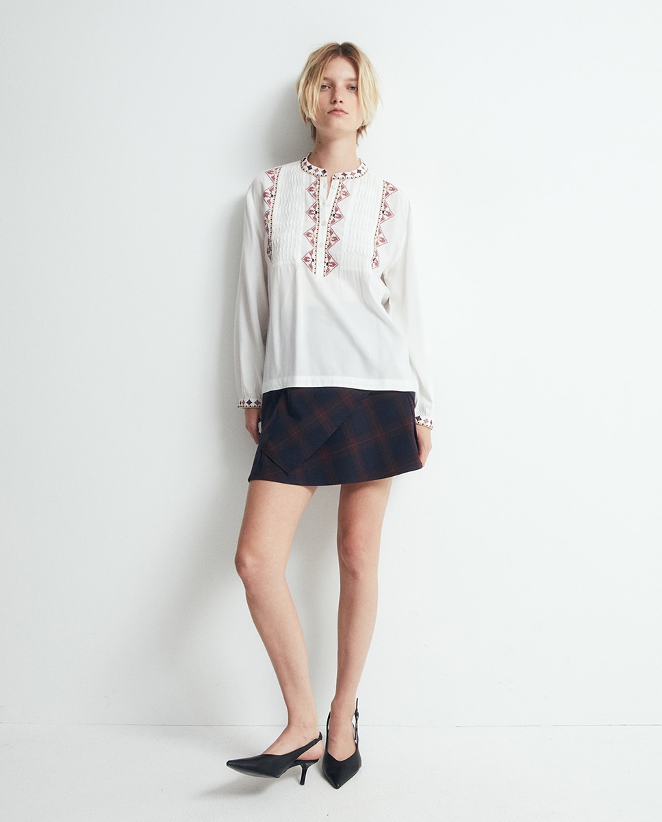 Blusa com Bordado Étnico 200 Rosa-3