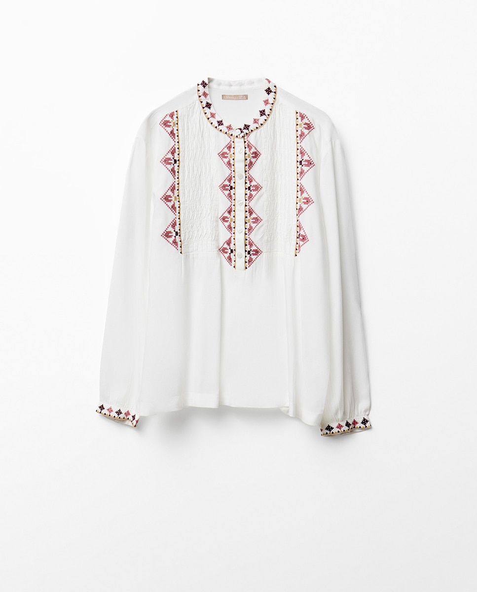 Blusa com Bordado Étnico 200 Rosa-4