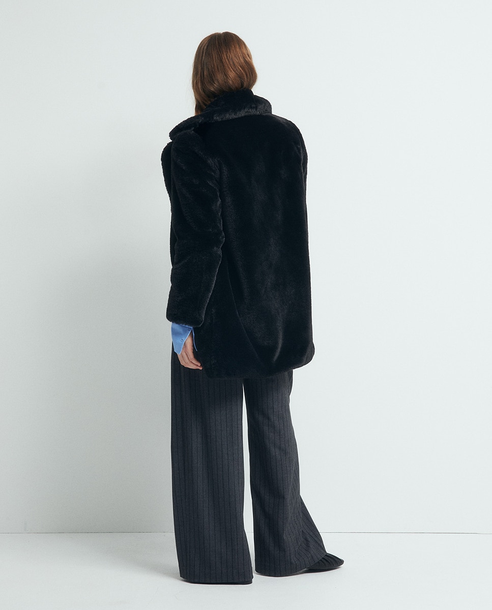 Abrigo pelo - Sfera - Negro Negro-4