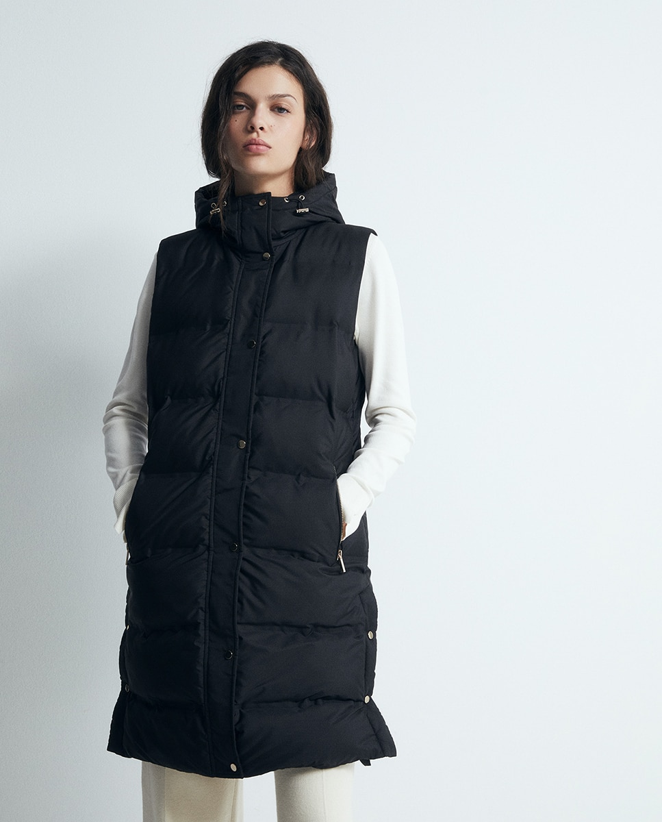 Chaleco largo - Sfera - Negro Negro-1